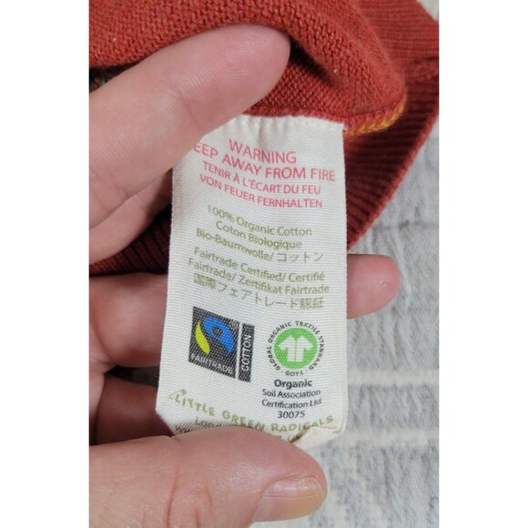 Little Green Radicals Rainbow Sunrise Cardigan 5–6Y 100% Organic Cotton Knit Swe - Picture 4 of 7